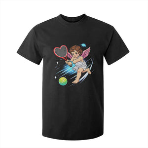 Funny Cupid Tennis Player T Shirt For Kid Valentines Day Gift TS12 Black Print Your Wear