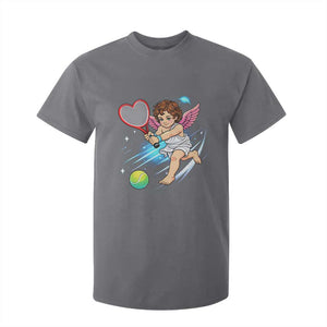 Funny Cupid Tennis Player T Shirt For Kid Valentines Day Gift TS12 Charcoal Print Your Wear
