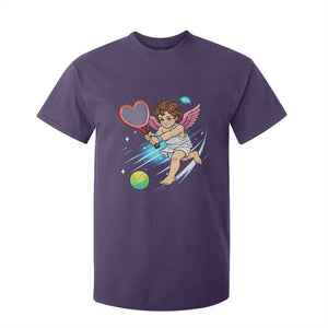 Funny Cupid Tennis Player T Shirt For Kid Valentines Day Gift TS12 Purple Print Your Wear