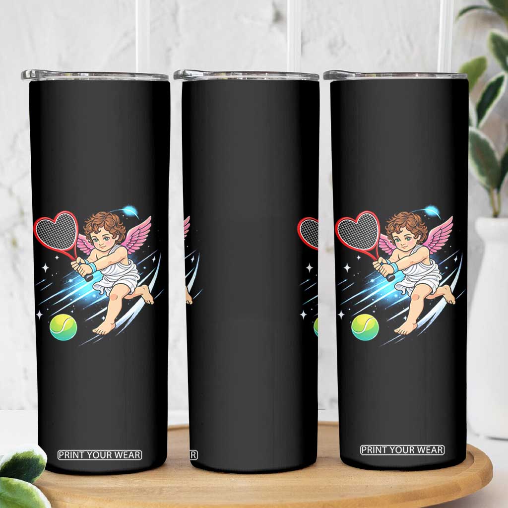 Funny Cupid Tennis Player Skinny Tumbler Valentines Day Gift TS12 Print Your Wear