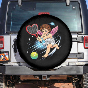 Funny Cupid Tennis Player Spare Tire Cover Valentines Day Gift TS12 No hole Black Print Your Wear