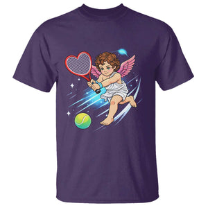Funny Cupid Tennis Player T Shirt Valentines Day Gift TS12 Purple Print Your Wear