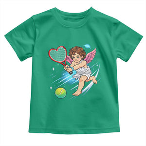 Funny Cupid Tennis Player Toddler T Shirt Valentines Day Gift TS12 Irish Green Print Your Wear