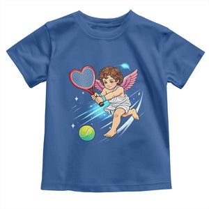 Funny Cupid Tennis Player Toddler T Shirt Valentines Day Gift TS12 Royal Blue Print Your Wear