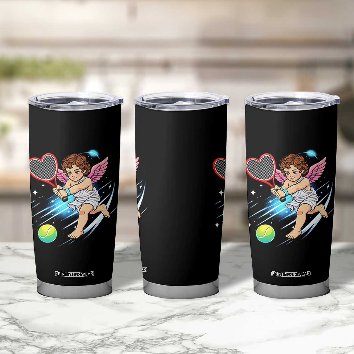 Funny Cupid Tennis Player Tumbler Cup Valentines Day Gift TS12 Print Your Wear
