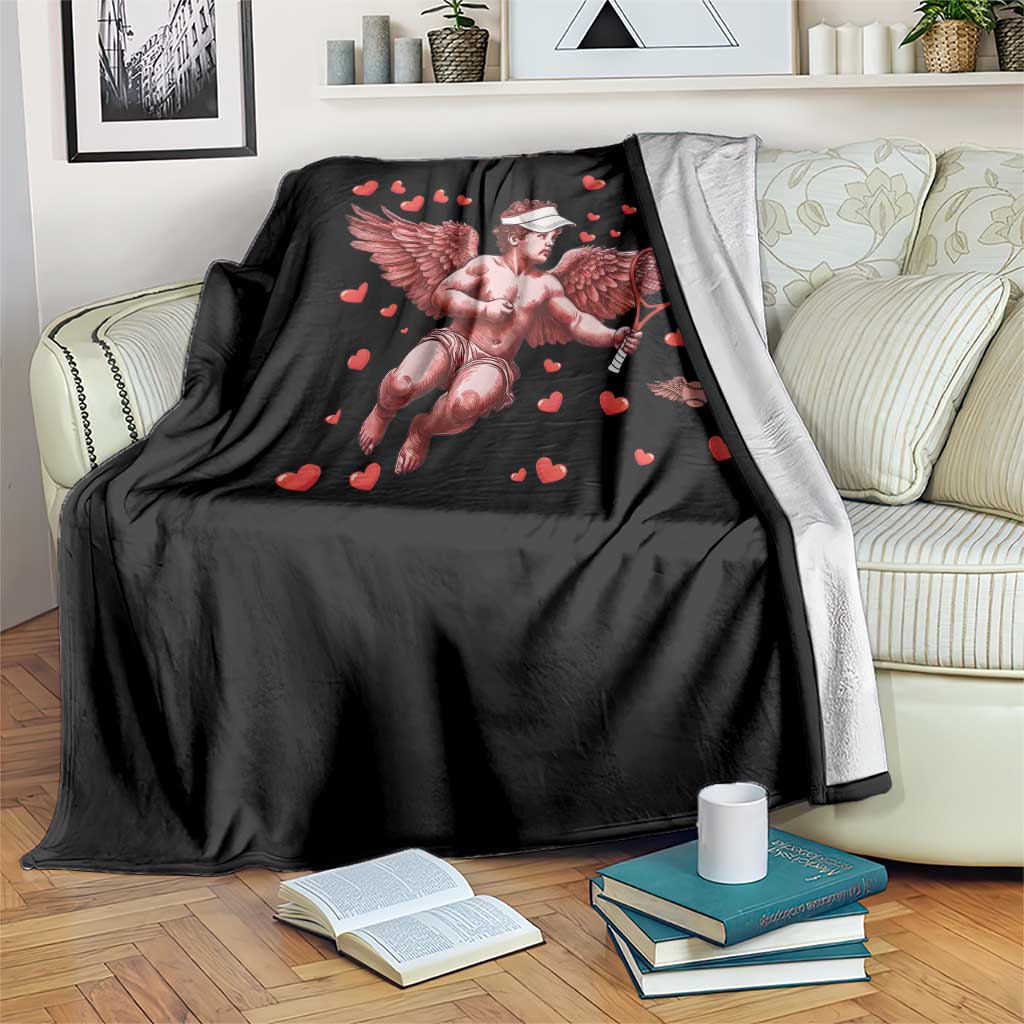 Cute Cupid Tennis Angel Throw Blanket Valentines Day Gift TS12 Print Your Wear