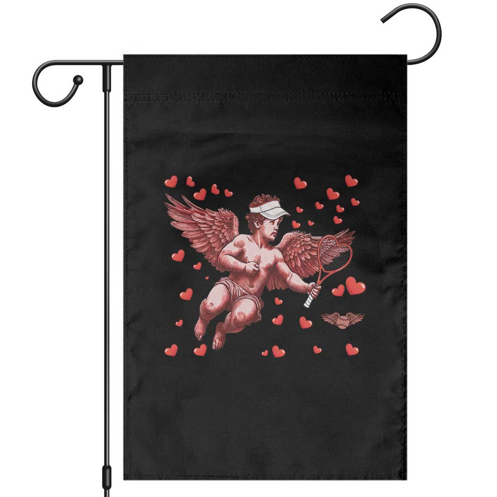 Cute Cupid Tennis Angel Garden Flag Valentines Day Gift TS12 Black Print Your Wear
