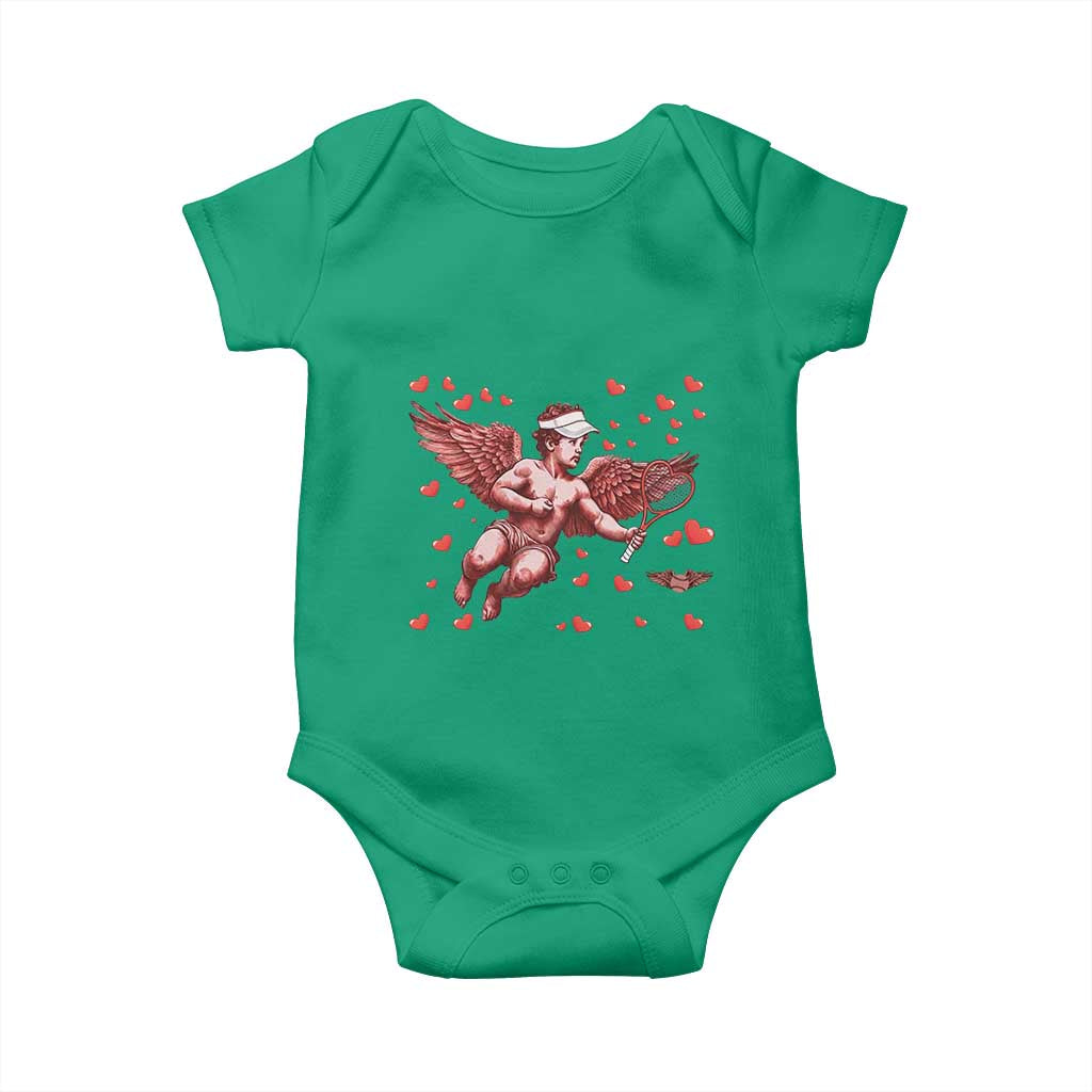 Cute Cupid Tennis Angel Baby Onesie Valentines Day Gift TS12 Irish Green Print Your Wear