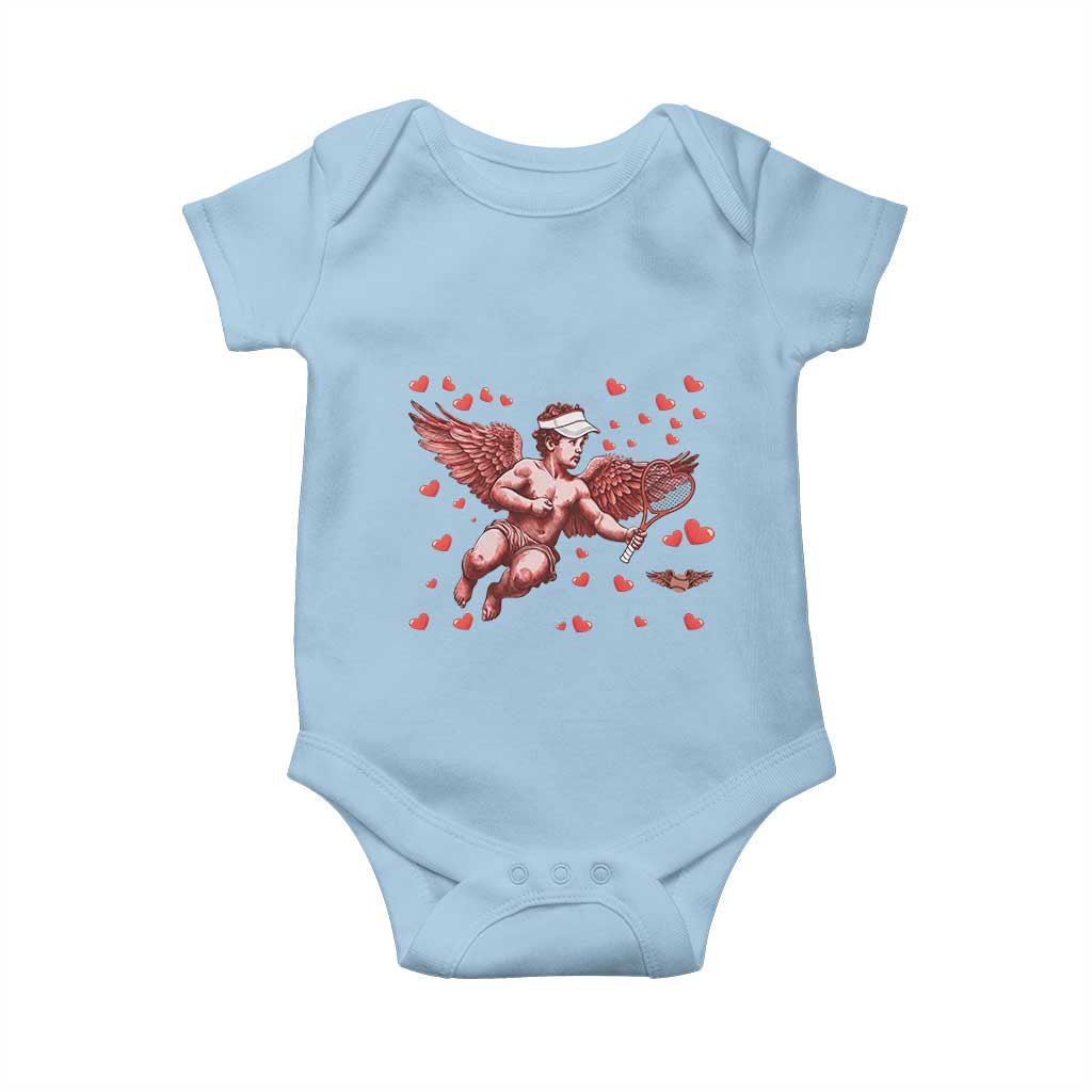 Cute Cupid Tennis Angel Baby Onesie Valentines Day Gift TS12 Light Blue Print Your Wear