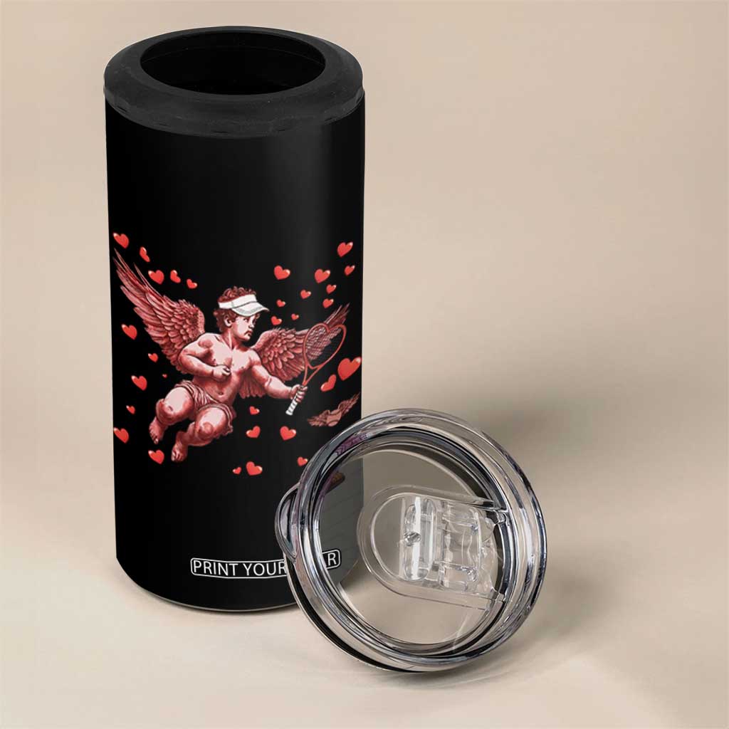 Cute Cupid Tennis Angel 4 in 1 Can Cooler Tumbler Valentines Day Gift TS12 Print Your Wear