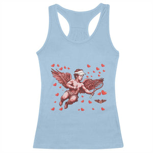 Cute Cupid Tennis Angel Racerback Tank Top Valentines Day Gift TS12 Light Blue Print Your Wear