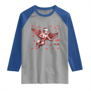 Cute Cupid Tennis Angel Raglan Shirt Valentines Day Gift TS12 Sport Gray Royal Print Your Wear