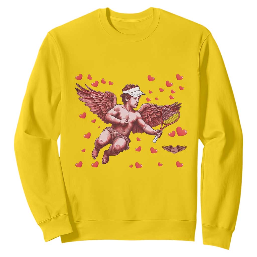 Cute Cupid Tennis Angel Sweatshirt Valentines Day Gift TS12 Daisy Print Your Wear