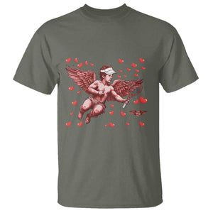 Cute Cupid Tennis Angel T Shirt Valentines Day Gift TS12 Military Green Print Your Wear