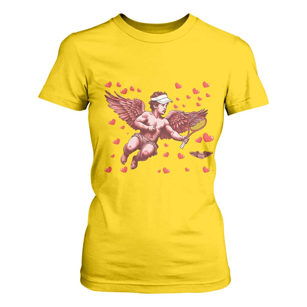 Cute Cupid Tennis Angel T Shirt For Women Valentines Day Gift TS12 Daisy Print Your Wear
