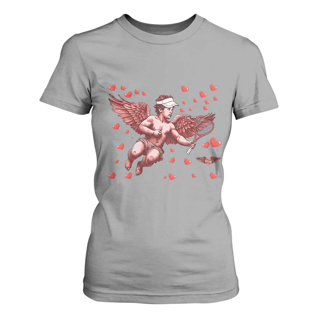 Cute Cupid Tennis Angel T Shirt For Women Valentines Day Gift TS12 Sport Gray Print Your Wear