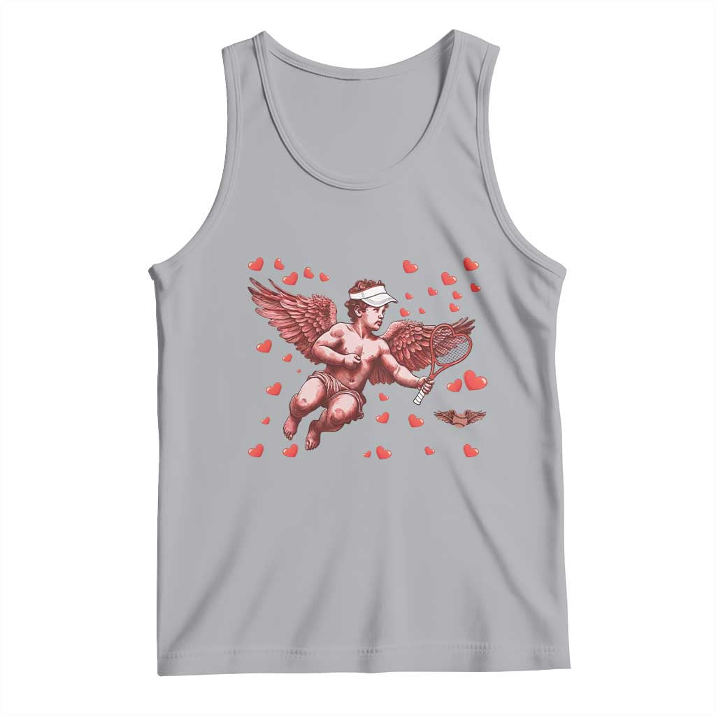 Cute Cupid Tennis Angel Tank Top Valentines Day Gift TS12 Athletic Heather Print Your Wear