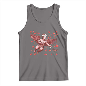 Cute Cupid Tennis Angel Tank Top Valentines Day Gift TS12 Deep Heather Print Your Wear