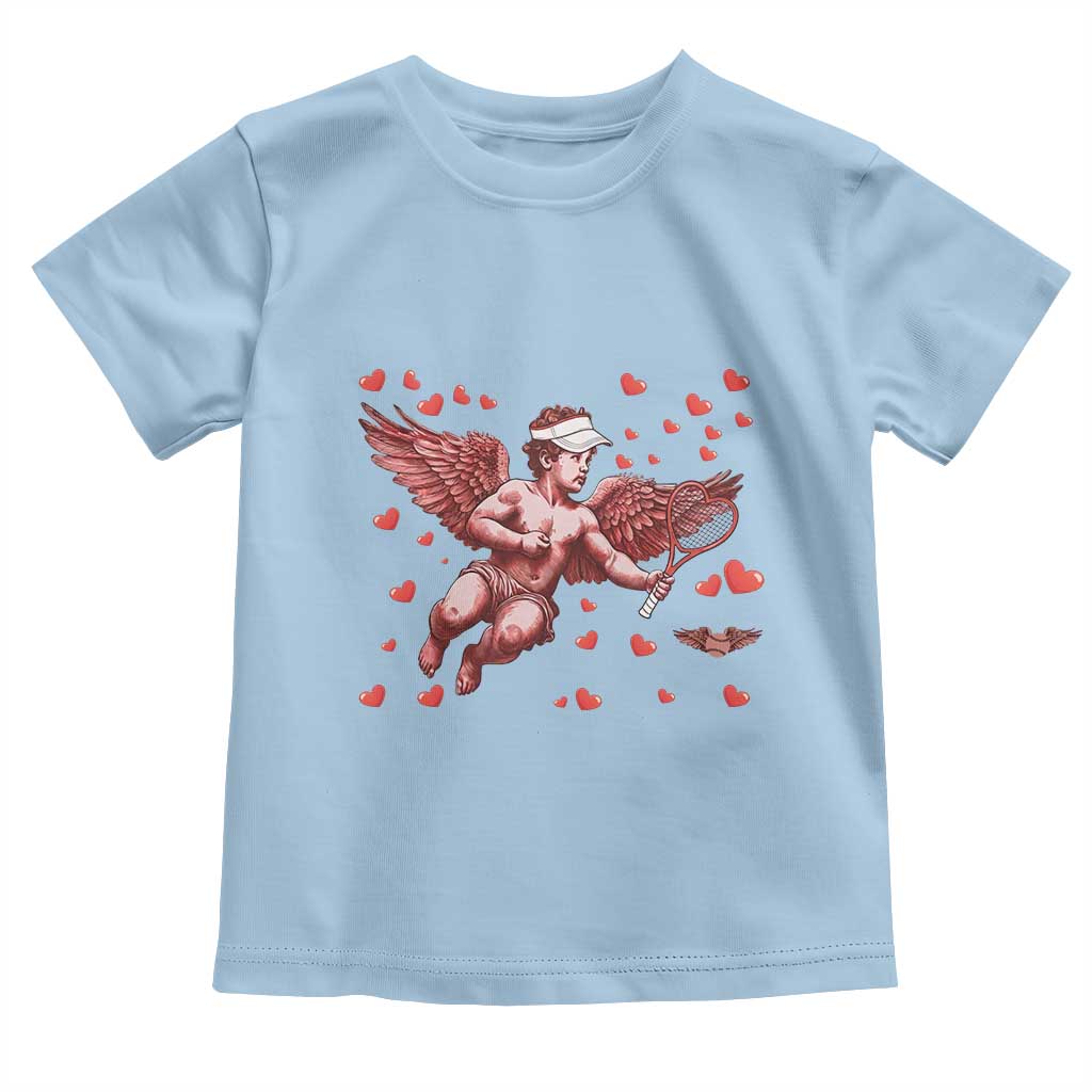 Cute Cupid Tennis Angel Toddler T Shirt Valentines Day Gift TS12 Light Blue Print Your Wear