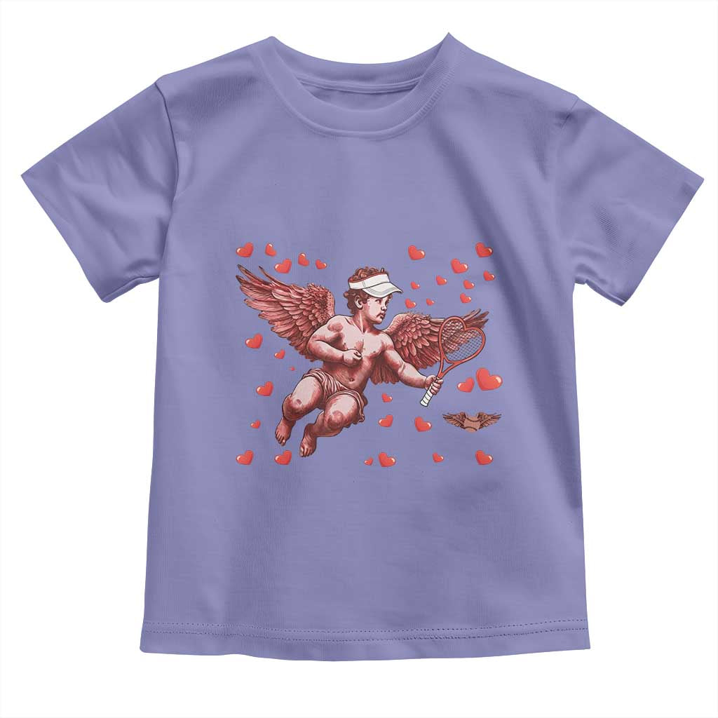 Cute Cupid Tennis Angel Toddler T Shirt Valentines Day Gift TS12 Violet Print Your Wear
