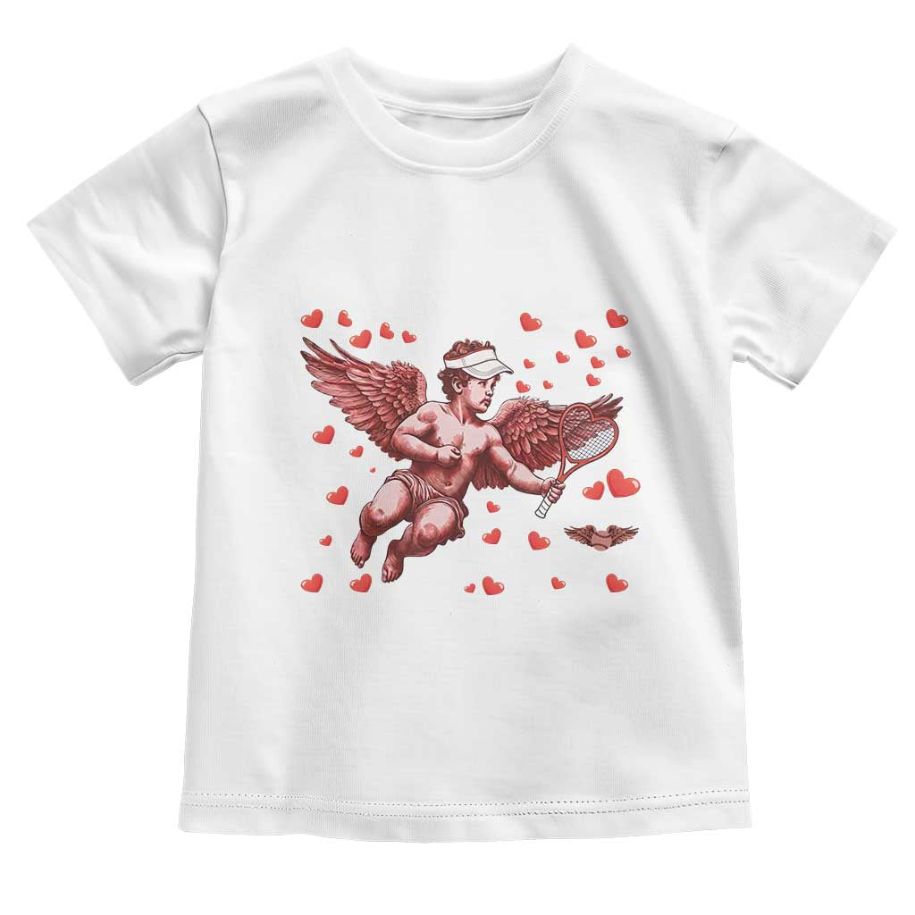 Cute Cupid Tennis Angel Toddler T Shirt Valentines Day Gift TS12 White Print Your Wear