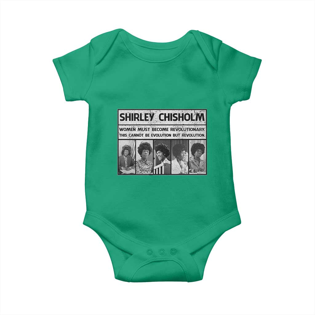 Shirley Chisholm Quote Baby Onesie Women Must Become Revolutionary TS12 Irish Green Print Your Wear