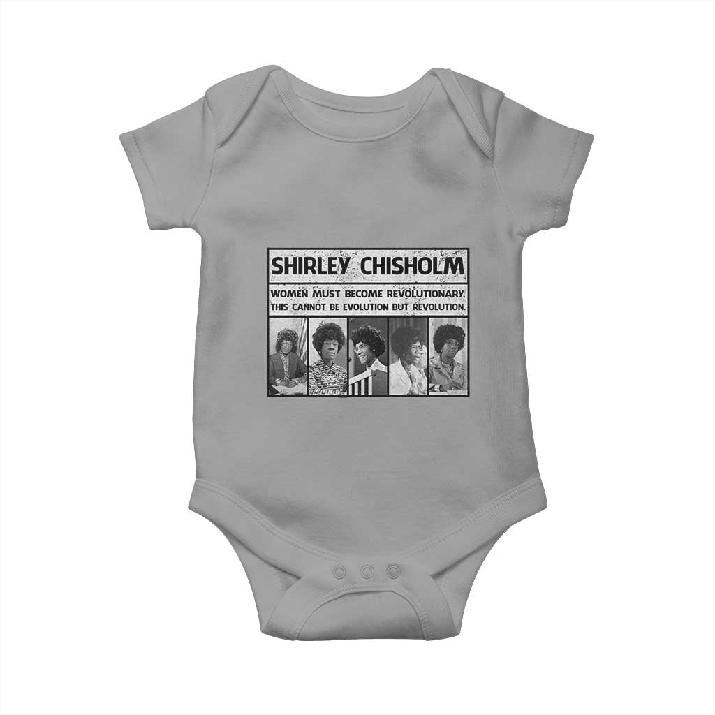Shirley Chisholm Quote Baby Onesie Women Must Become Revolutionary TS12 Sport Gray Print Your Wear