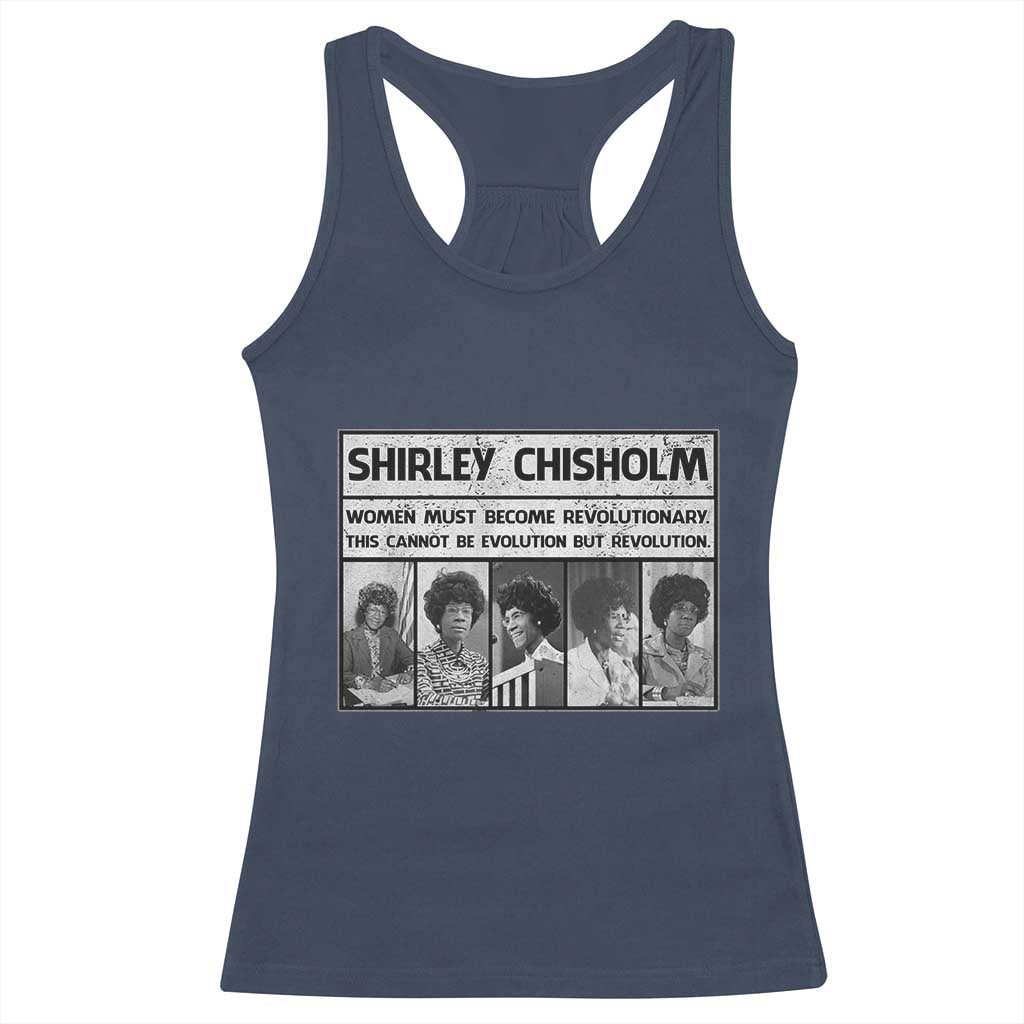 Shirley Chisholm Quote Racerback Tank Top Women Must Become Revolutionary TS12 Navy Print Your Wear