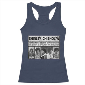 Shirley Chisholm Quote Racerback Tank Top Women Must Become Revolutionary TS12 Navy Print Your Wear