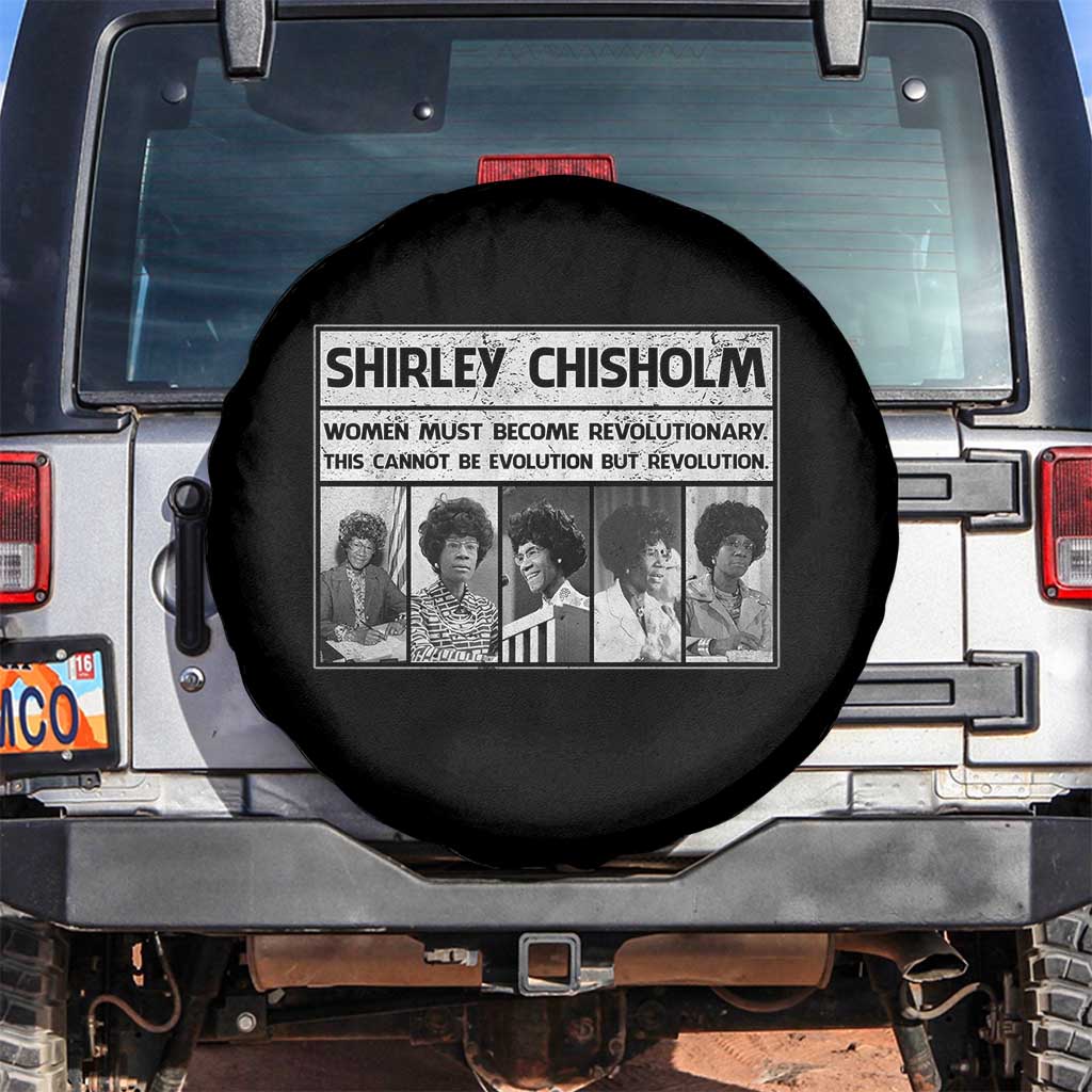 Shirley Chisholm Quote Spare Tire Cover Women Must Become Revolutionary TS12 No hole Black Print Your Wear
