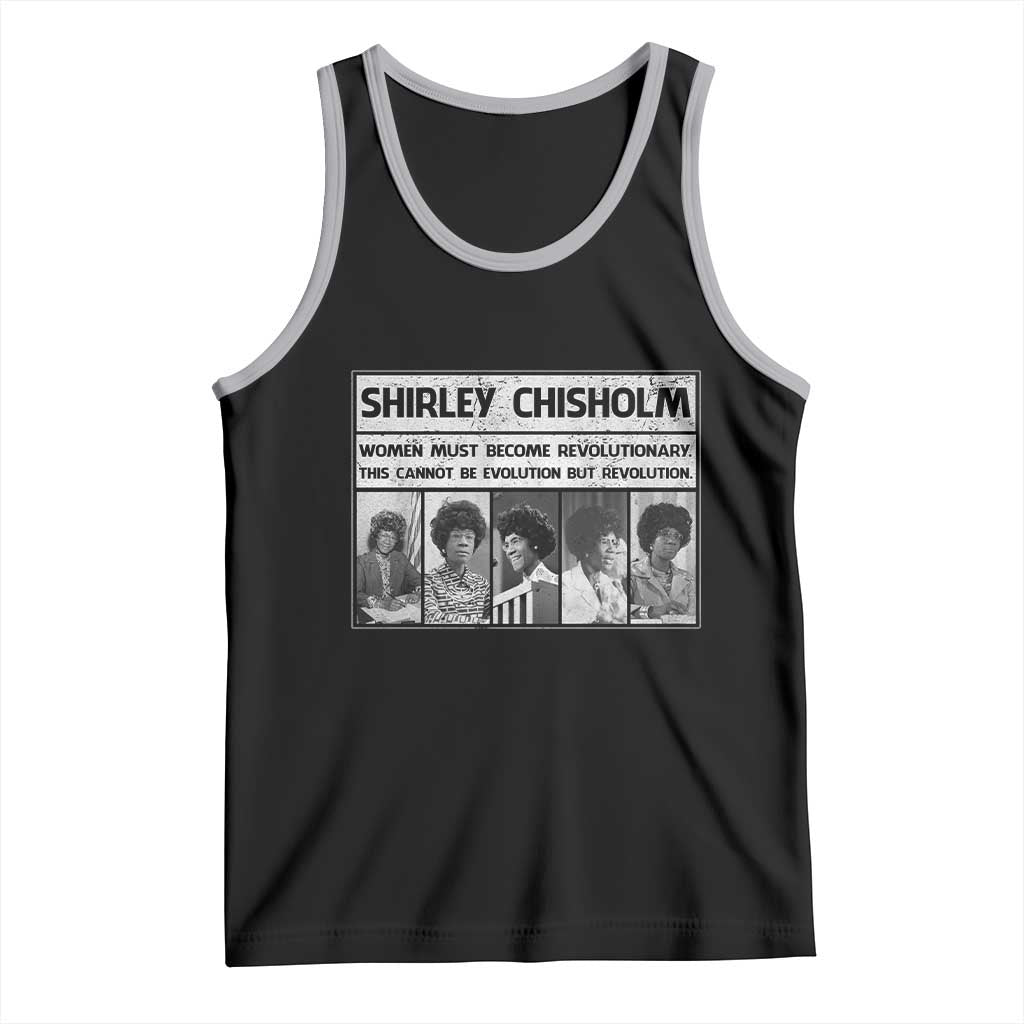 Shirley Chisholm Quote Tank Top Women Must Become Revolutionary TS12 Black Athletic Heather Print Your Wear