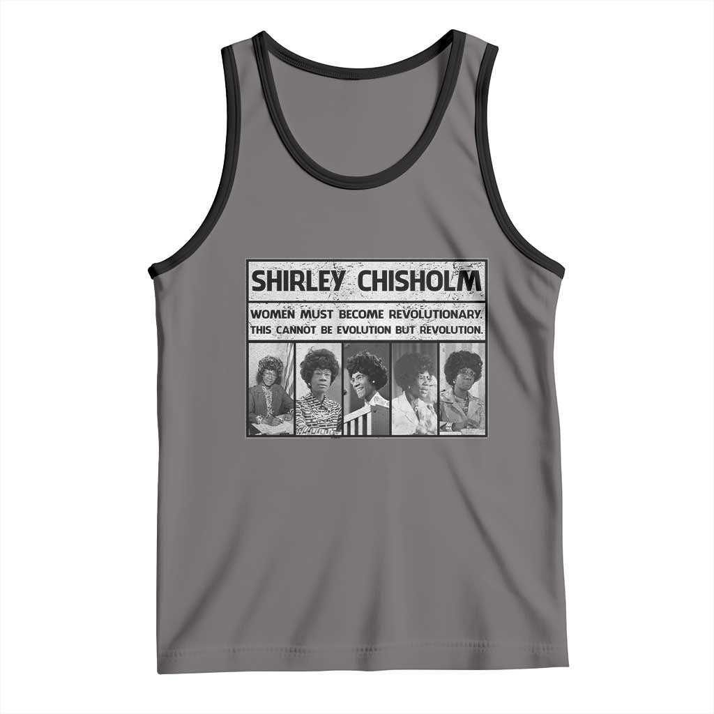 Shirley Chisholm Quote Tank Top Women Must Become Revolutionary TS12 Deep Heather Black Print Your Wear