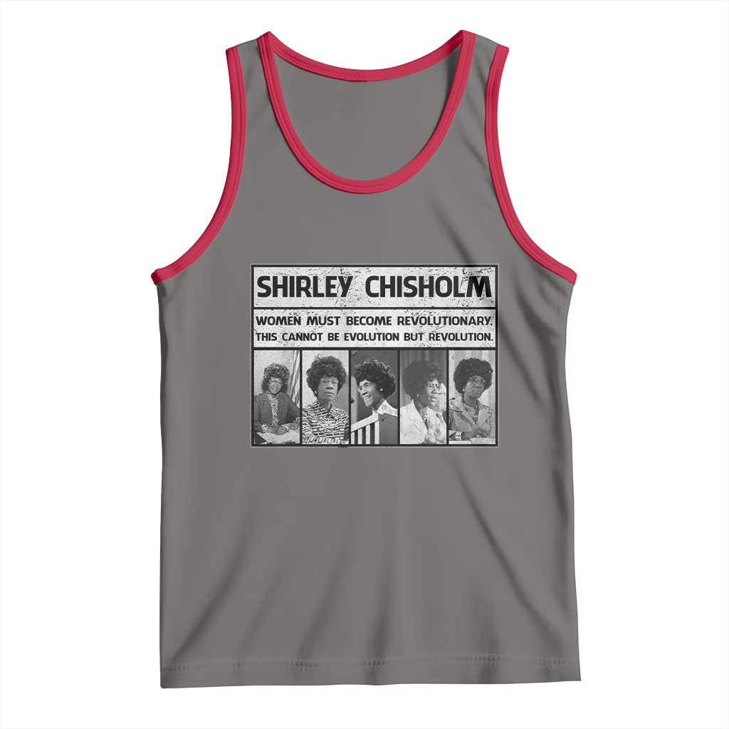 Shirley Chisholm Quote Tank Top Women Must Become Revolutionary TS12 Deep Heather Red Print Your Wear