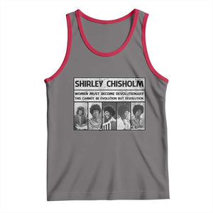Shirley Chisholm Quote Tank Top Women Must Become Revolutionary TS12 Deep Heather Red Print Your Wear