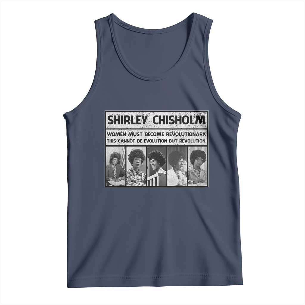 Shirley Chisholm Quote Tank Top Women Must Become Revolutionary TS12 Navy Print Your Wear
