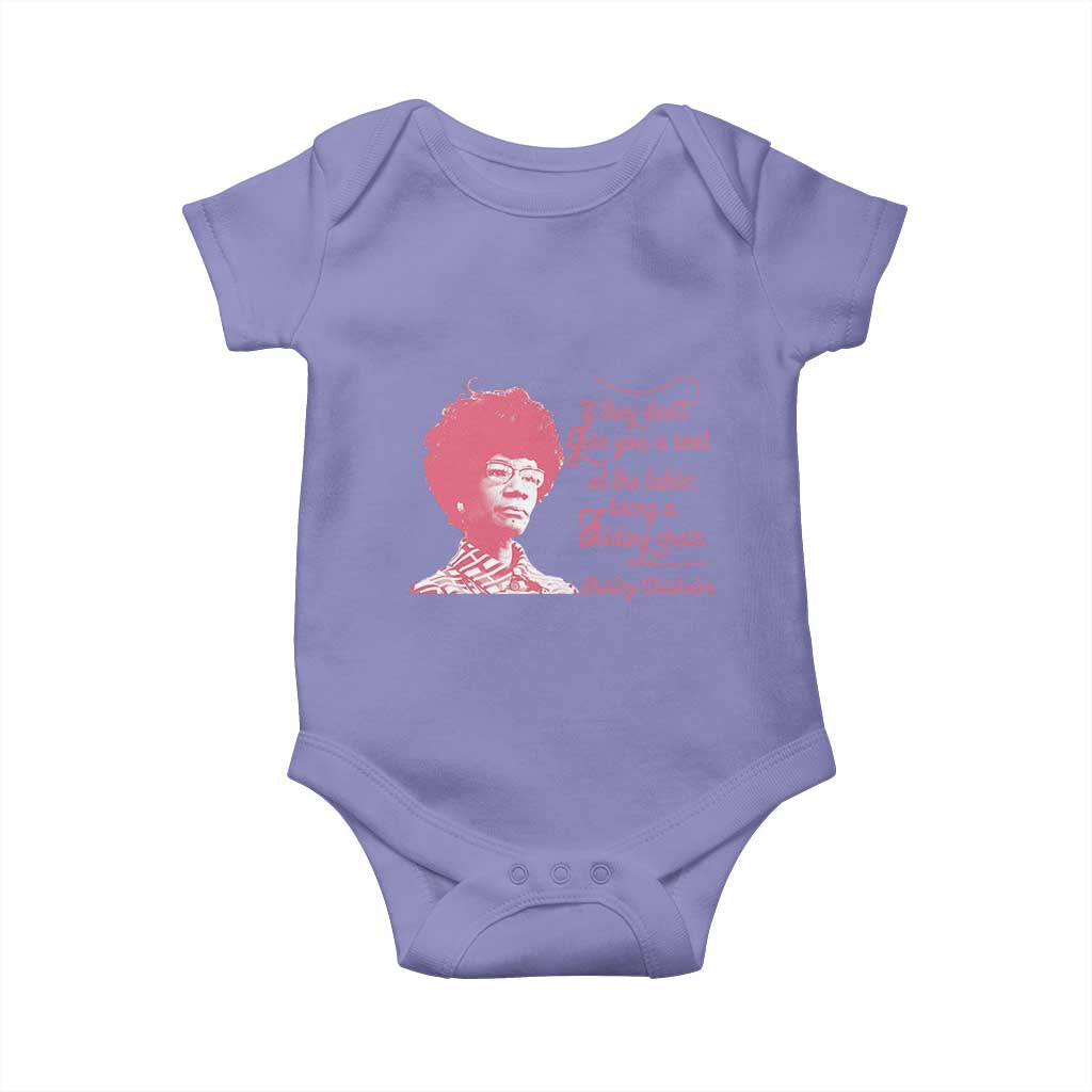 Shirley Chisholm Baby Onesie Bring A Folding Chair Quote TS12 Violet Print Your Wear