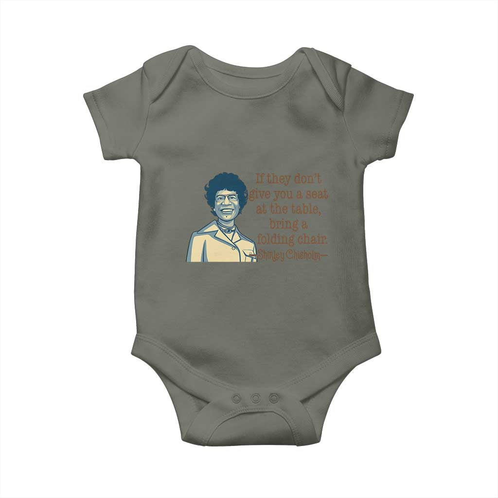 Shirley Chisholm Seat At The Table Quote Baby Onesie Female Empowerment History Gift TS12 Military Green Print Your Wear