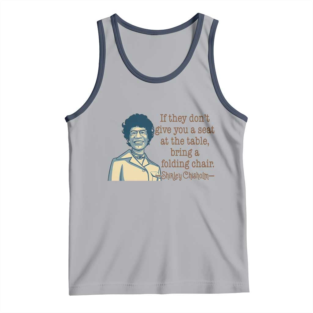 Shirley Chisholm Seat At The Table Quote Tank Top Female Empowerment History Gift TS12 Athletic Heather Navy Print Your Wear