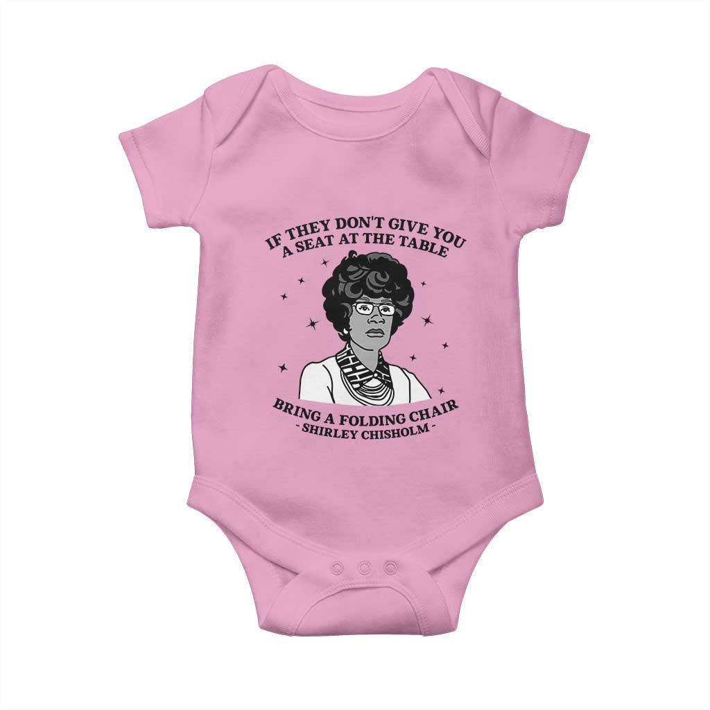 Shirley Chisholm Seat At The Table Quote Baby Onesie Black History Month Gift TS12 Light Pink Print Your Wear