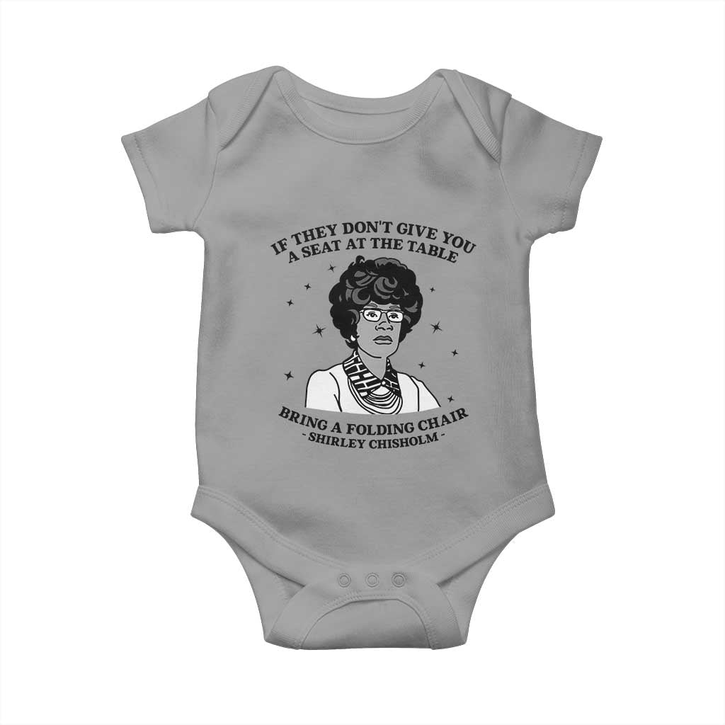 Shirley Chisholm Seat At The Table Quote Baby Onesie Black History Month Gift TS12 Sport Gray Print Your Wear