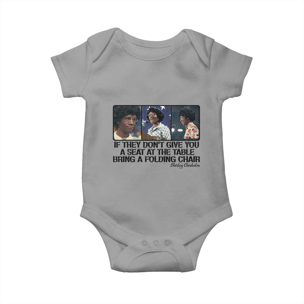 Shirley Chisholm Seat At The Table Quote Baby Onesie Strong Black Women Pride TS12 Sport Gray Print Your Wear