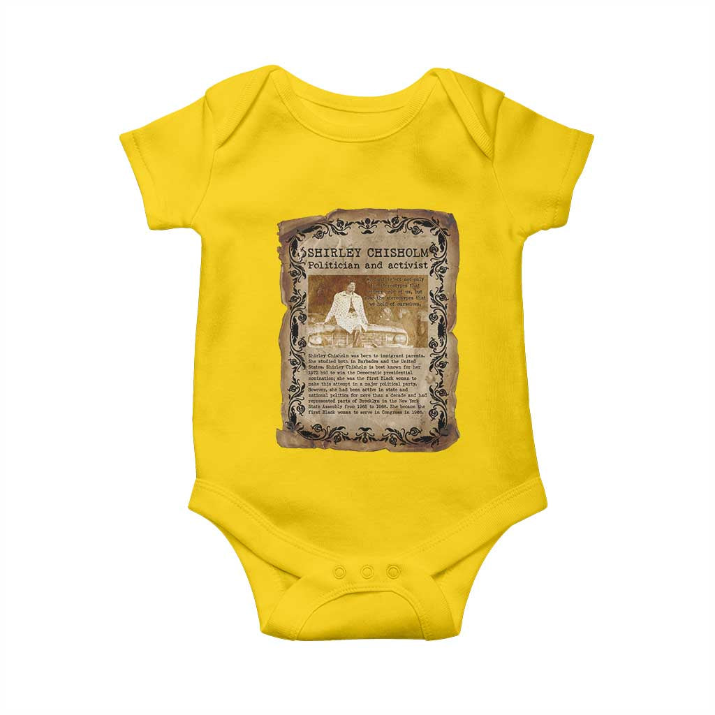 Vintage Newspaper Shirley Chisholm Baby Onesie Black History Month Gift TS12 Daisy Print Your Wear