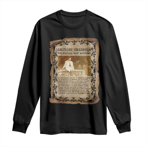 Vintage Newspaper Shirley Chisholm Long Sleeve Shirt Black History Month Gift TS12 Black Print Your Wear
