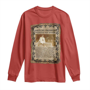 Vintage Newspaper Shirley Chisholm Long Sleeve Shirt Black History Month Gift TS12 Red Print Your Wear