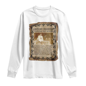 Vintage Newspaper Shirley Chisholm Long Sleeve Shirt Black History Month Gift TS12 White Print Your Wear
