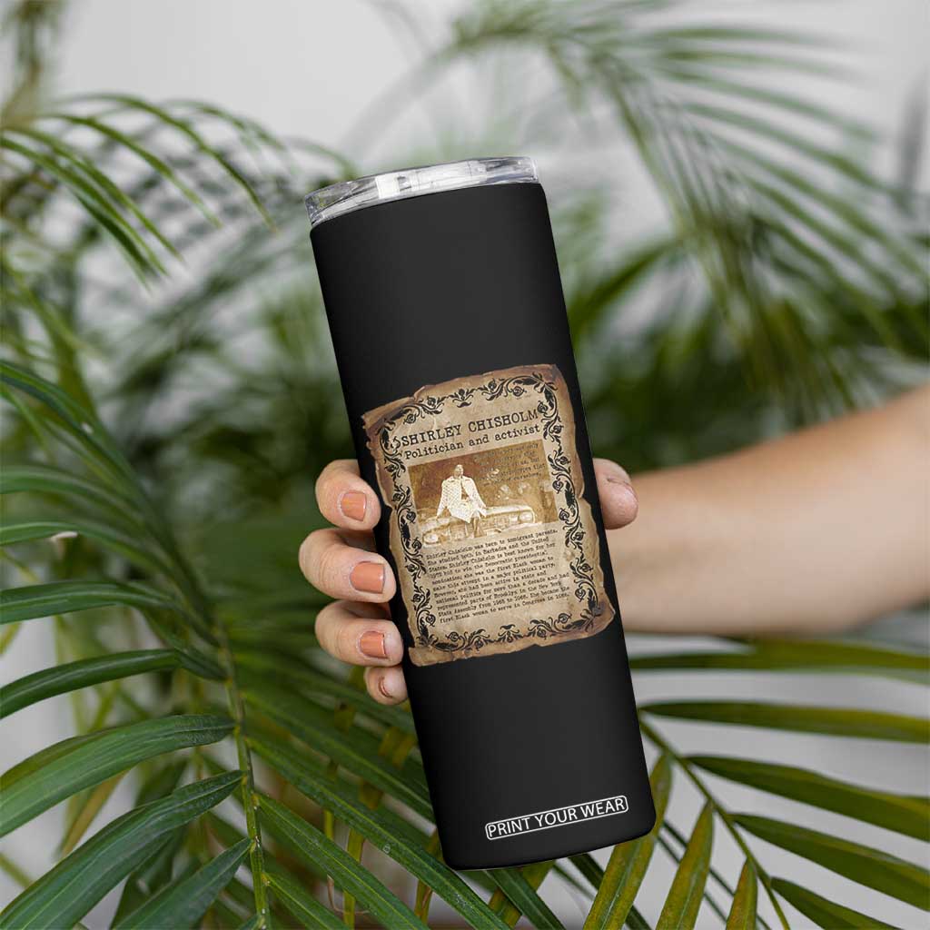 Vintage Newspaper Shirley Chisholm Skinny Tumbler Black History Month Gift TS12 Print Your Wear