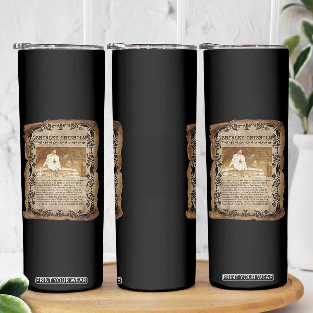 Vintage Newspaper Shirley Chisholm Skinny Tumbler Black History Month Gift TS12 Print Your Wear