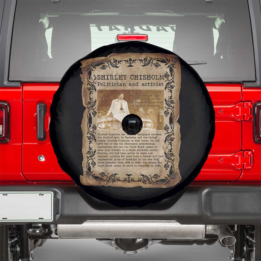 Vintage Newspaper Shirley Chisholm Spare Tire Cover Black History Month Gift TS12 Black Print Your Wear