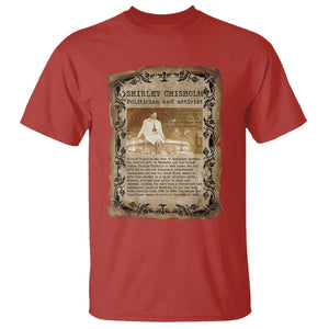 Vintage Newspaper Shirley Chisholm T Shirt Black History Month Gift TS12 Red Print Your Wear