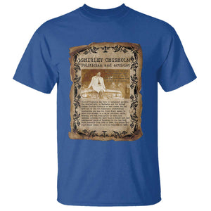 Vintage Newspaper Shirley Chisholm T Shirt Black History Month Gift TS12 Royal Blue Print Your Wear